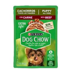 SOBRE DOG CHOW CACHORROS TODOS LOS TAMAÑOS SABOR CARNE 100G